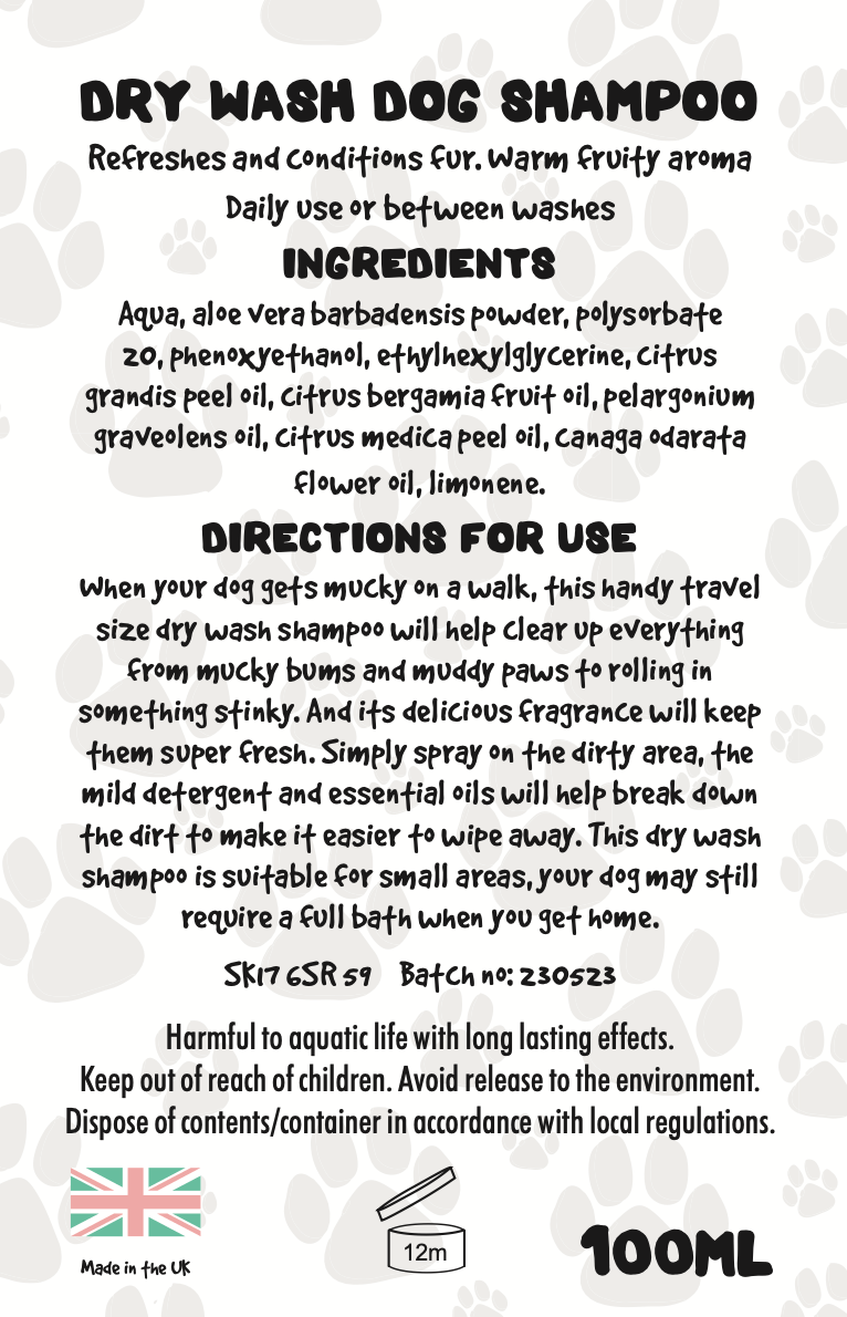 Pupcident dry wash shampoo on the go bottle - Pup Chic Boutique