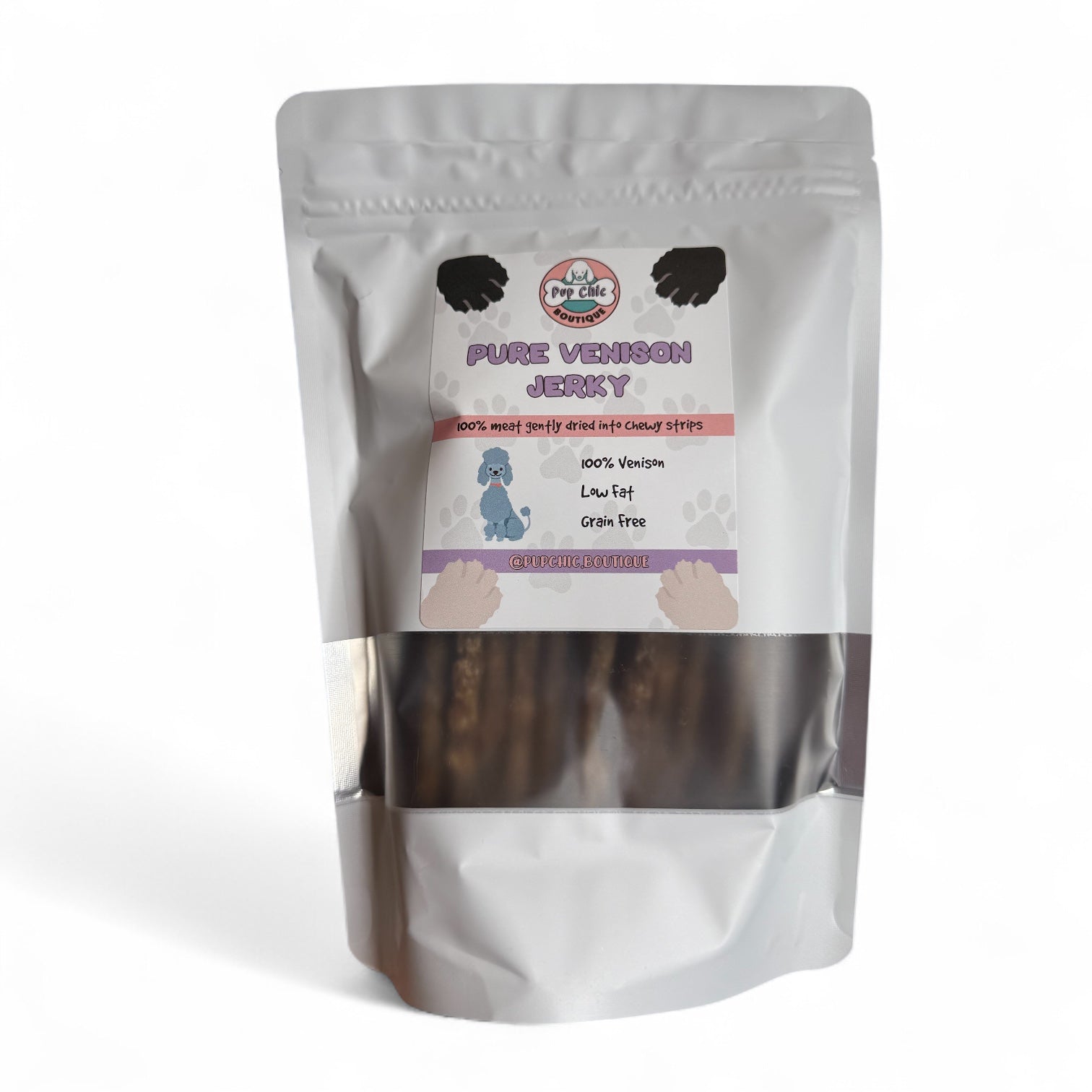 Pure Venison Jerky – Premium High Protein Treat for Dogs & Cats - Pup Chic Boutique