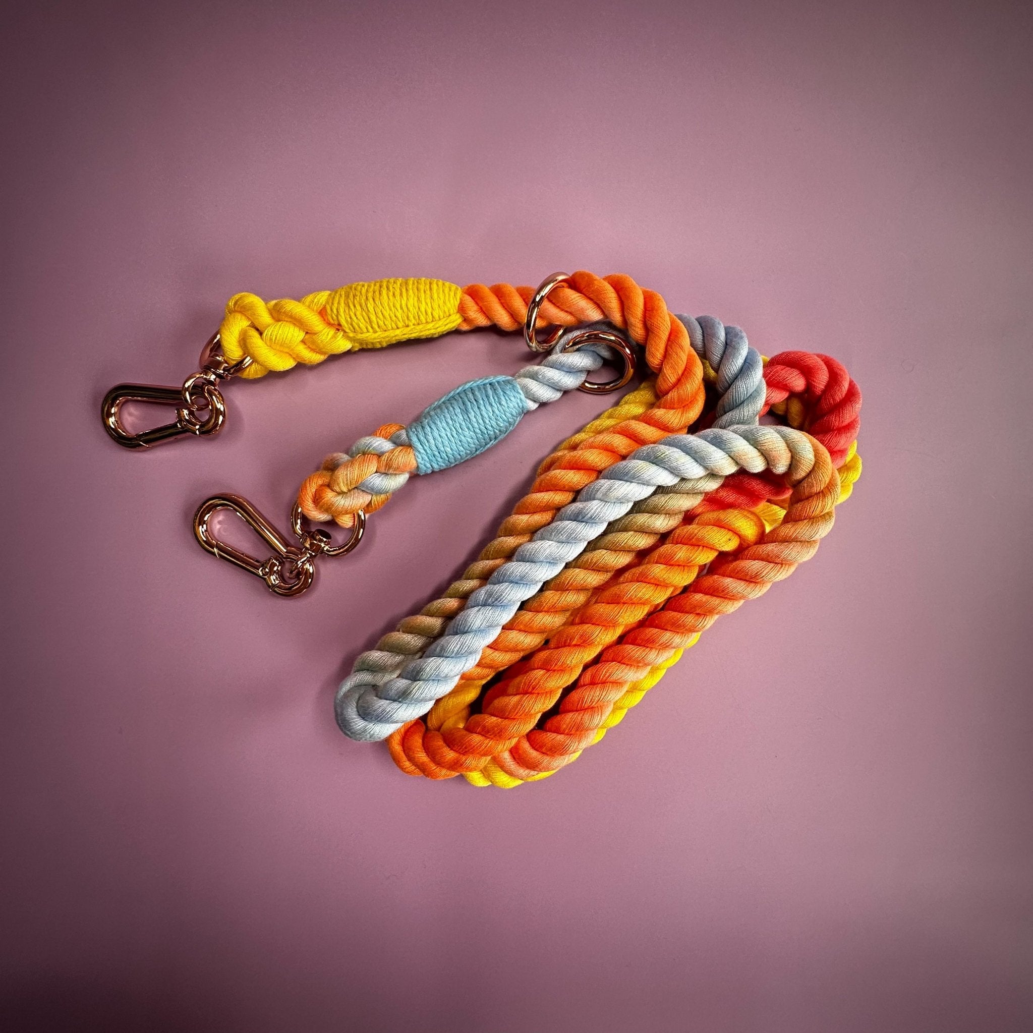 Rainbow Multi - Use 7ft Rope Dog Lead – Vibrant, Versatile, and Durable - Pup Chic Boutique
