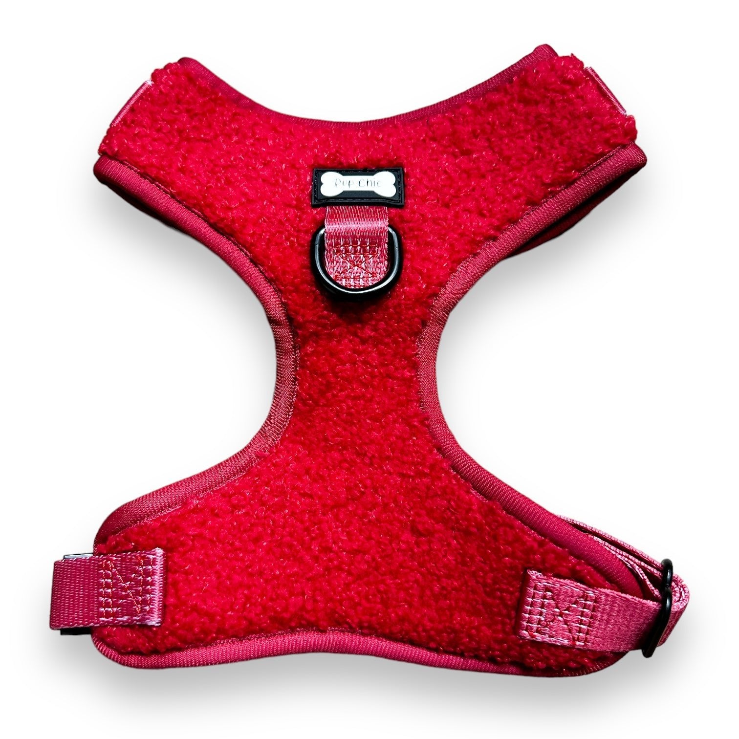 Ruby Red fleece harness - adjustable dog harness - Pup Chic Boutique