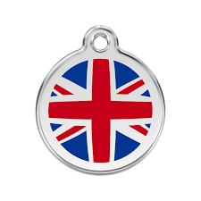Union Jack Dog ID Tag – Personalised Engraved Tag for Pets