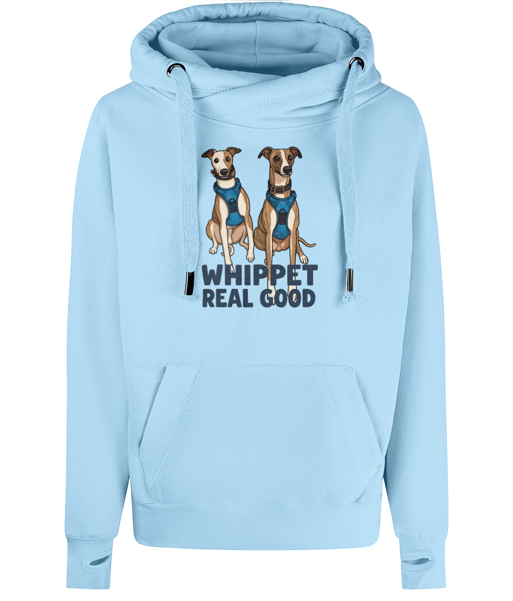 Whippet Real Good Cross Neck Hoodie - Pup Chic Boutique