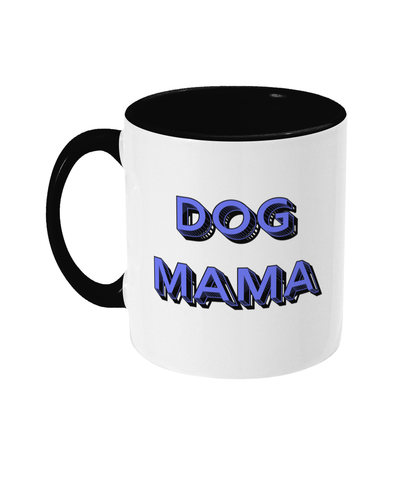 dog mama two toned mug ceramic / white / black