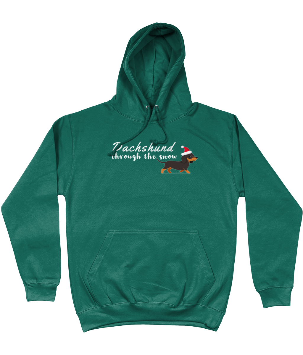 dachshund through the snow christmas hoodie