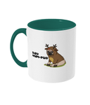 bah hum-pug two toned christmas mug ceramic / white / green