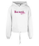 This Bitch Bites cropped oversized hoodie