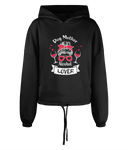 Dog mother alcohol lover black cropped oversized hoodie
