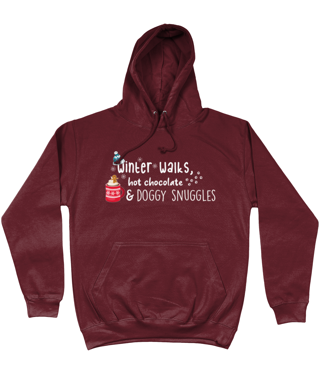 winter walks, hot chocolate and doggy snuggles hoodie