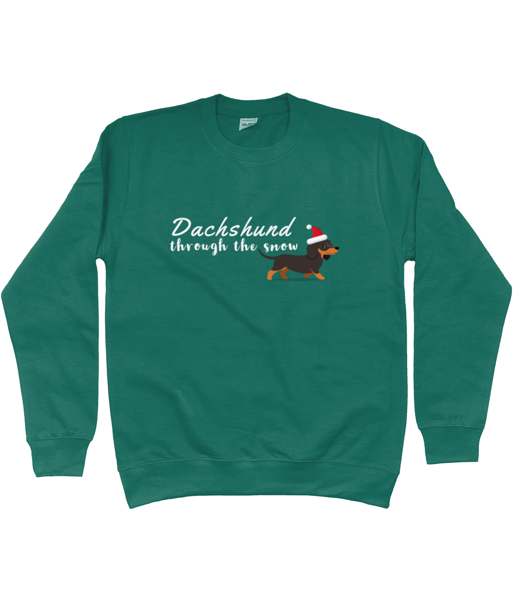 dachshund through the snow christmas jumper