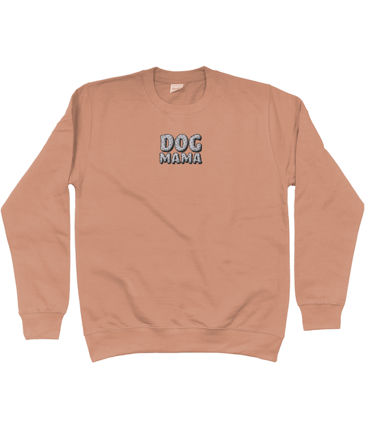 dog mama heart slogan embroidered sweater