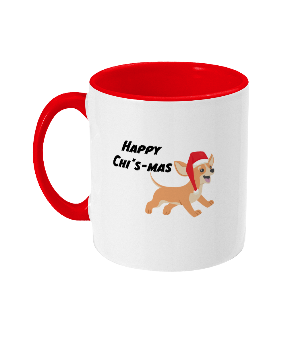 Happy Chi's-mas two toned Christmas mug - Pup Chic Boutique