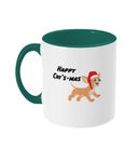 happy chi's-mas two toned christmas mug ceramic / white / green
