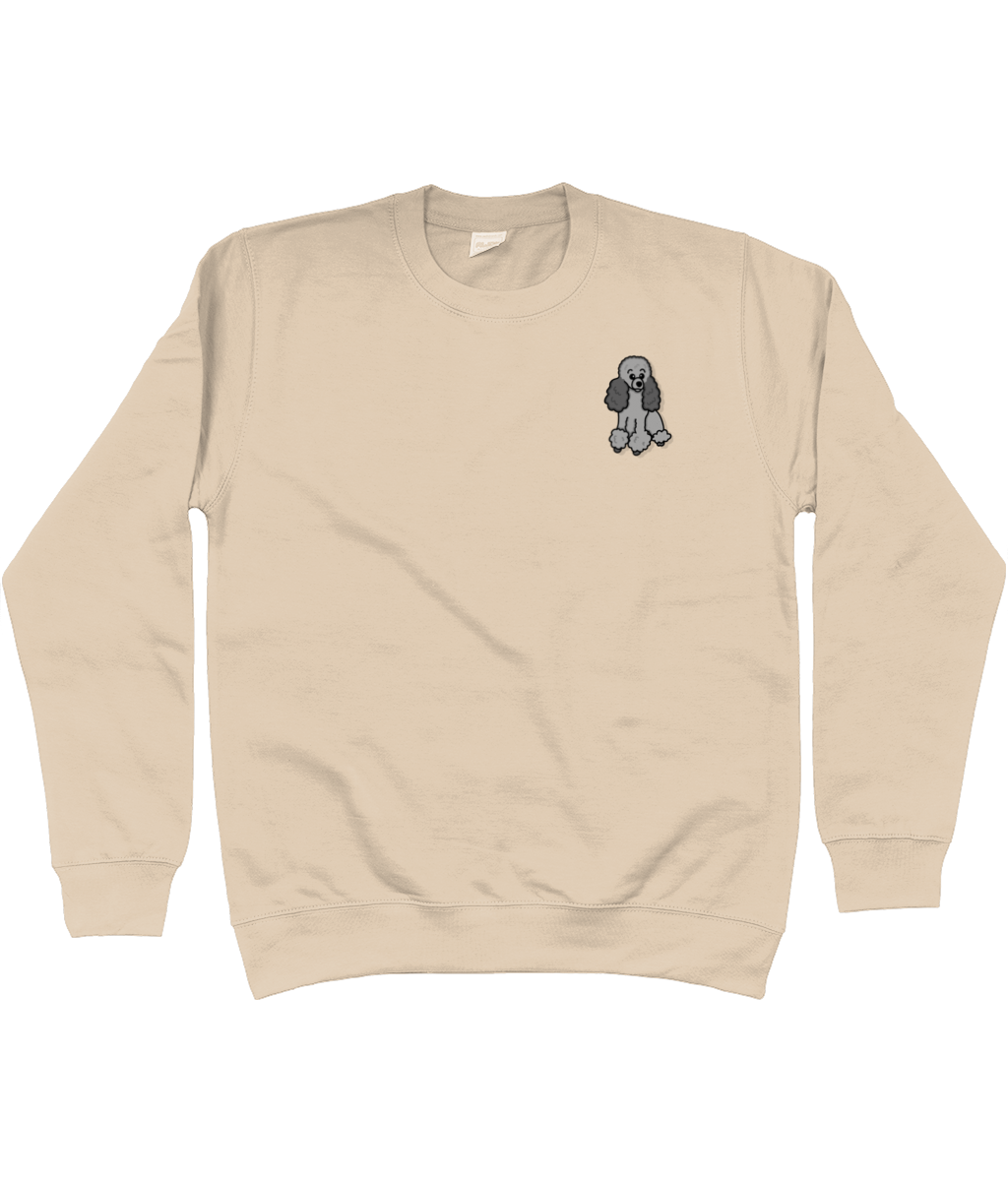 Silver poodle sweatshirt - Oodles of Poodles - Pup Chic Boutique