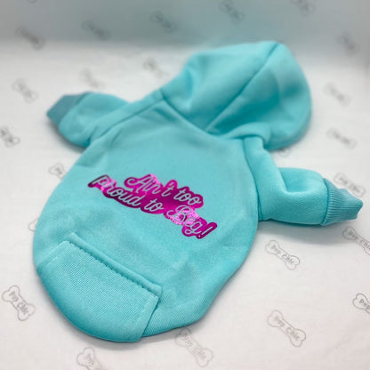 Bespoke dog hoodie - Aqua - Pup Chic Boutique