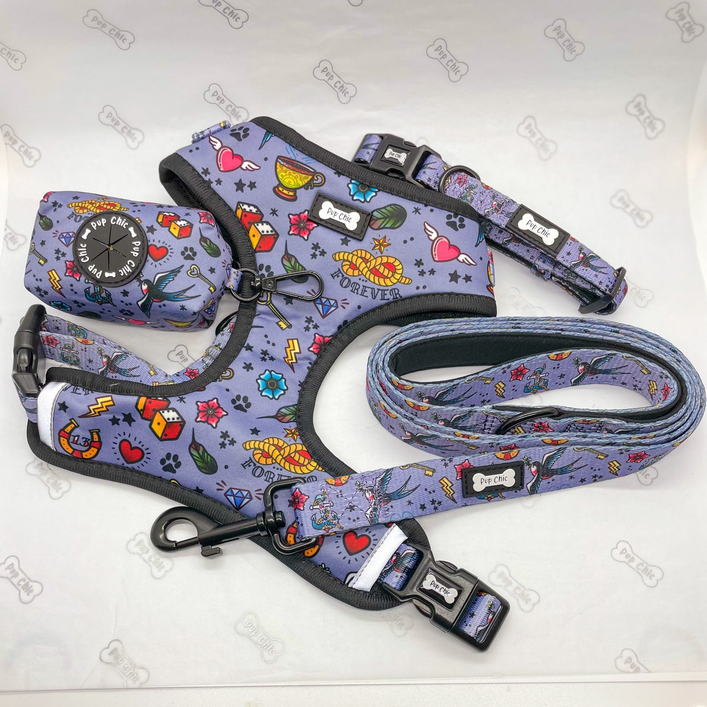 artful dogster harness set - tattoo dog harness set