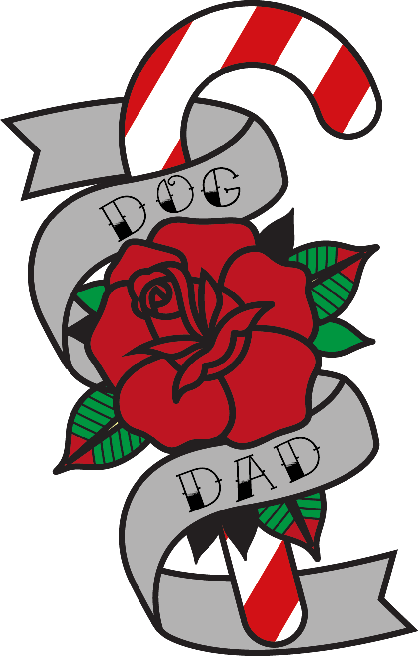 Dog Dad Christmas tattoo embroidered hoodie - Pup Chic Boutique