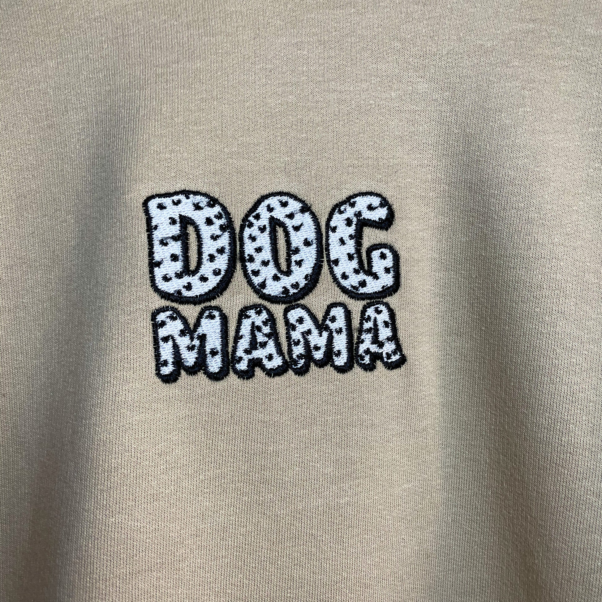 dog mama heart slogan embroidered sweater