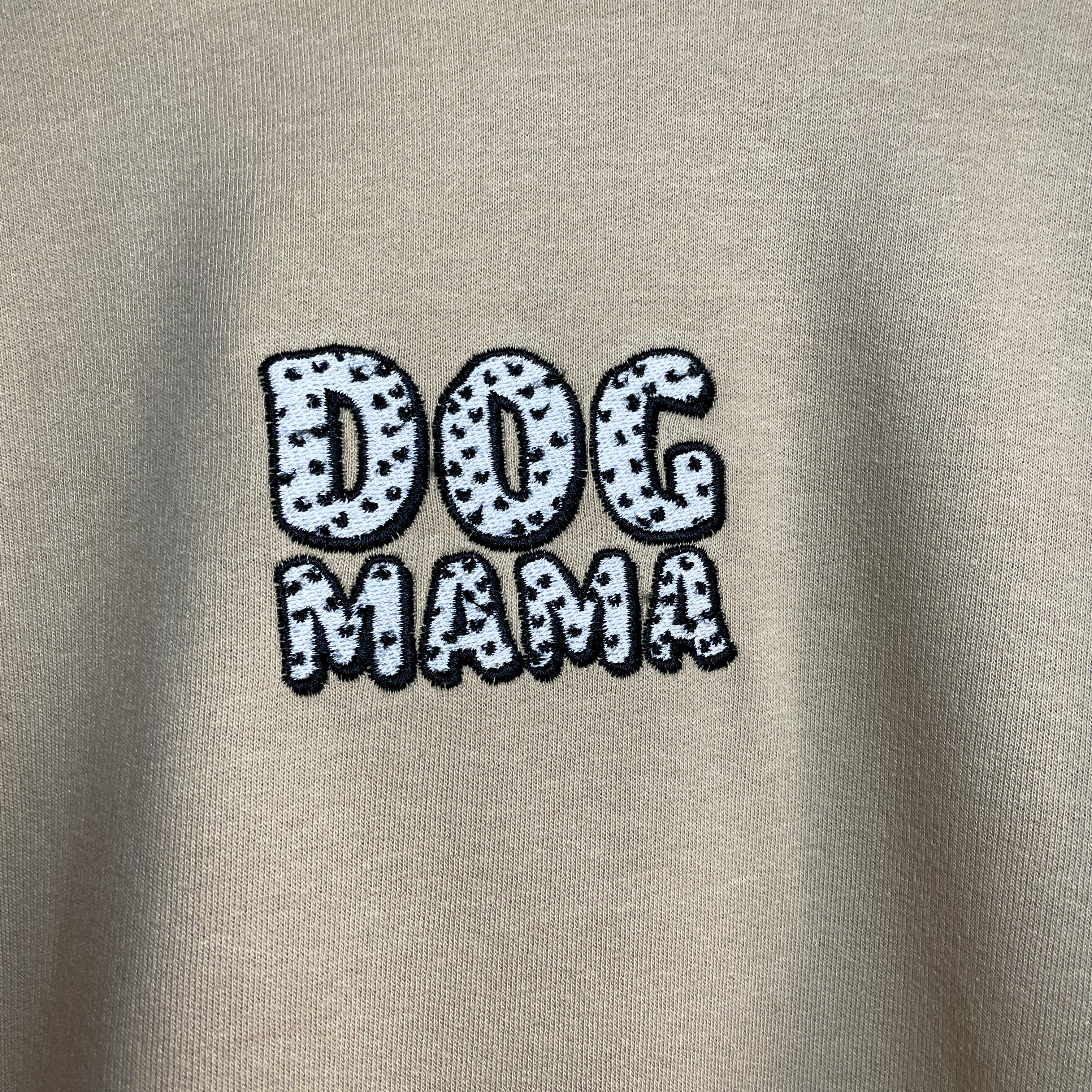 dog mama heart slogan embroidered sweater