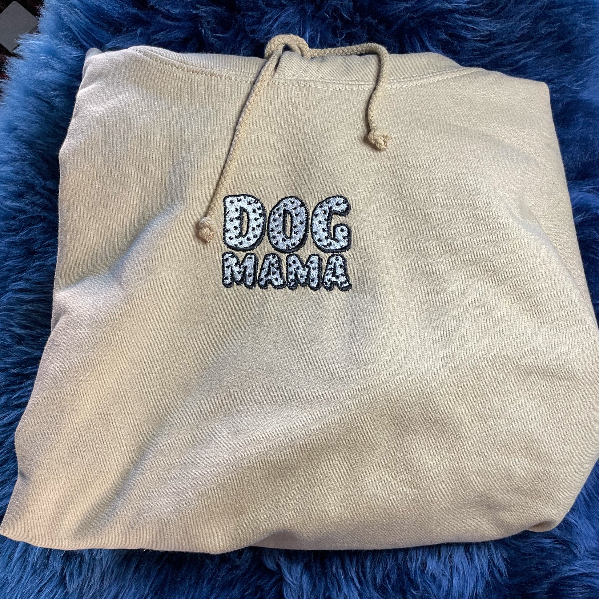 dog mama hearts embroidered hoodie