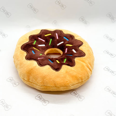 chocolate donut - plush dog toy
