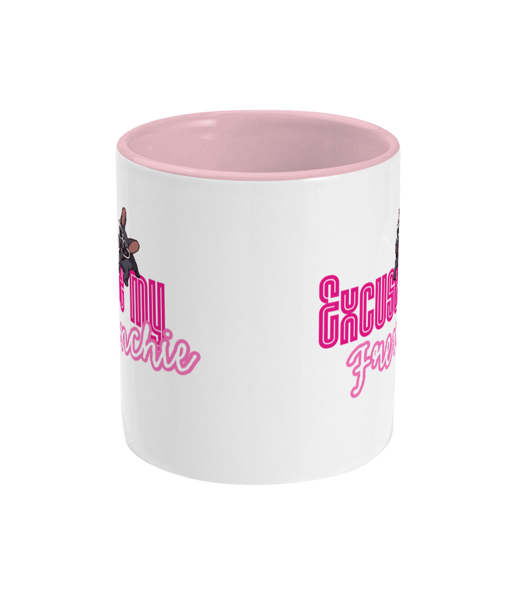 excuse my frenchie pink mug