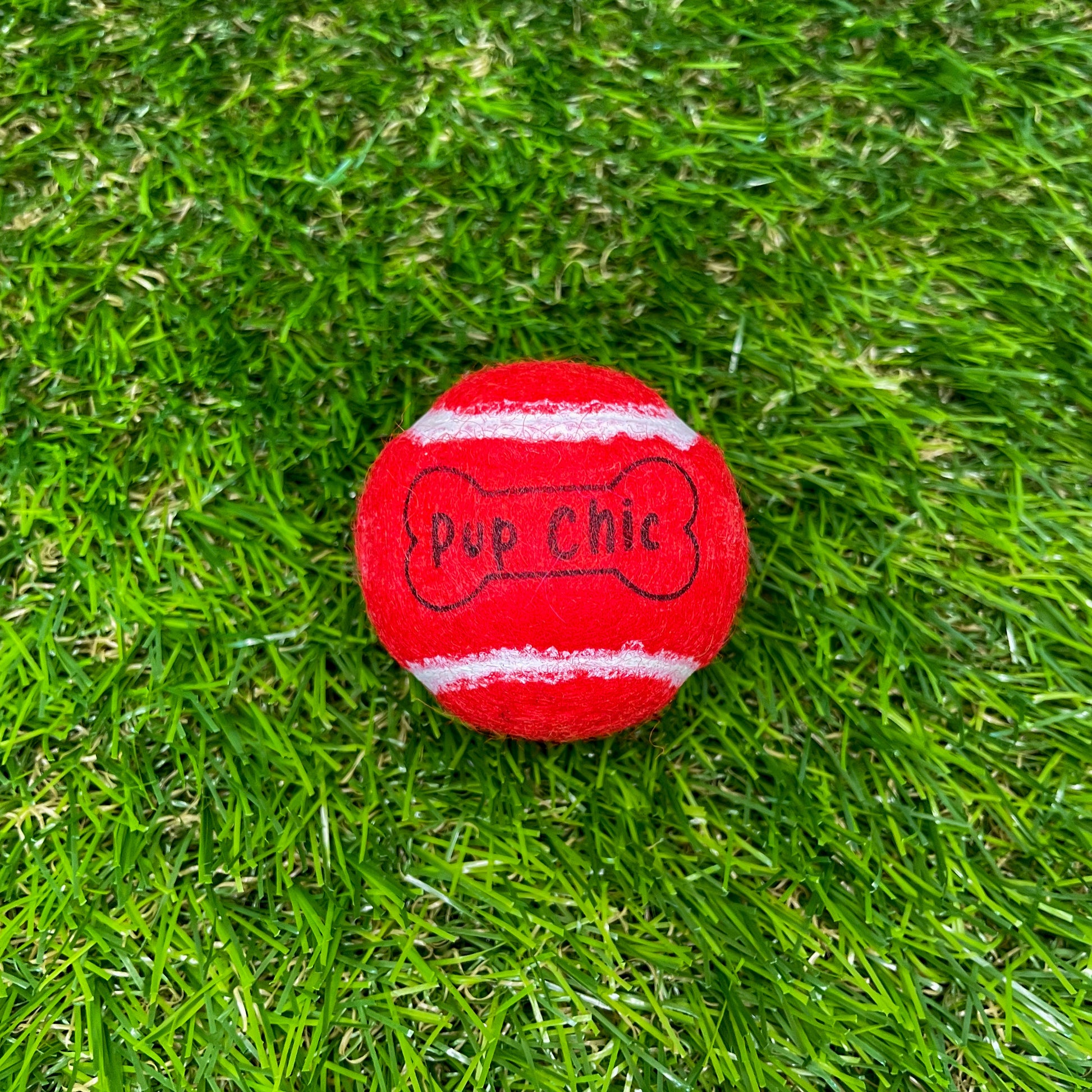 chic puppy ball - 42mm size tennis ball fire red