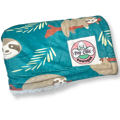 Lazy Sloth blanket - fleece dog blanket - Pup Chic Boutique