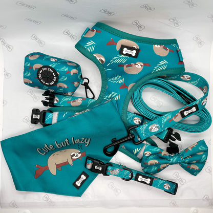 Lazy Sloth Adjustable Dog Harness - teal dog harness - Pup Chic Boutique