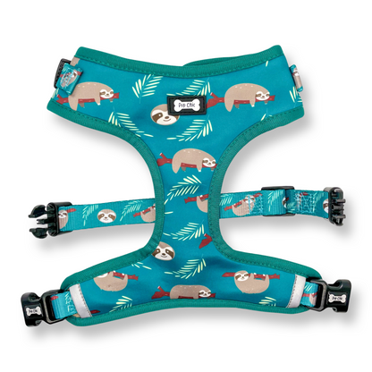 Lazy Sloth Adjustable Dog Harness - teal dog harness - Pup Chic Boutique