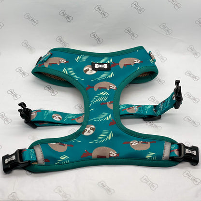 Lazy Sloth Adjustable Dog Harness - teal dog harness - Pup Chic Boutique