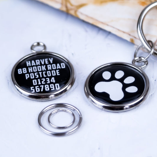 paw print pet tag