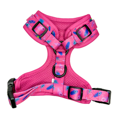 Peacock Power Adjustable Dog Harness - hot pink peacock feather dog harness - Pup Chic Boutique