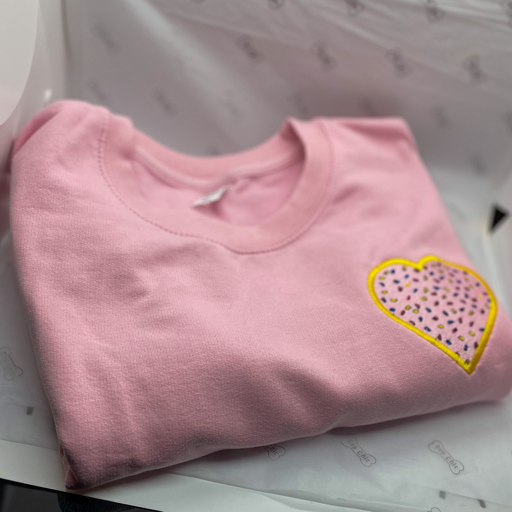 pink sprinkles for days matching embroidered sweater