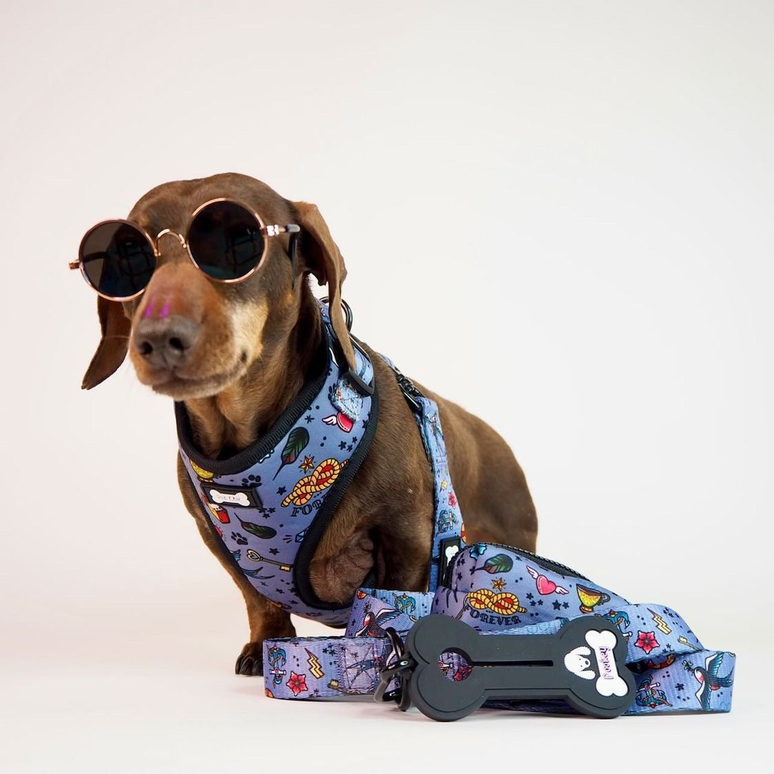 artful dogster adjustable harness - tattoo dog harness
