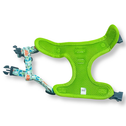 Prehistoric Pup Adjustable Step-in Harness - Sage Green Dinosaur harness - Pup Chic Boutique