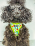 prehistoric pup adjustable step-in harness - sage green dinosaur step-in harness