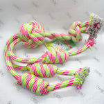 feel n' knotty - rope toy pink/lime