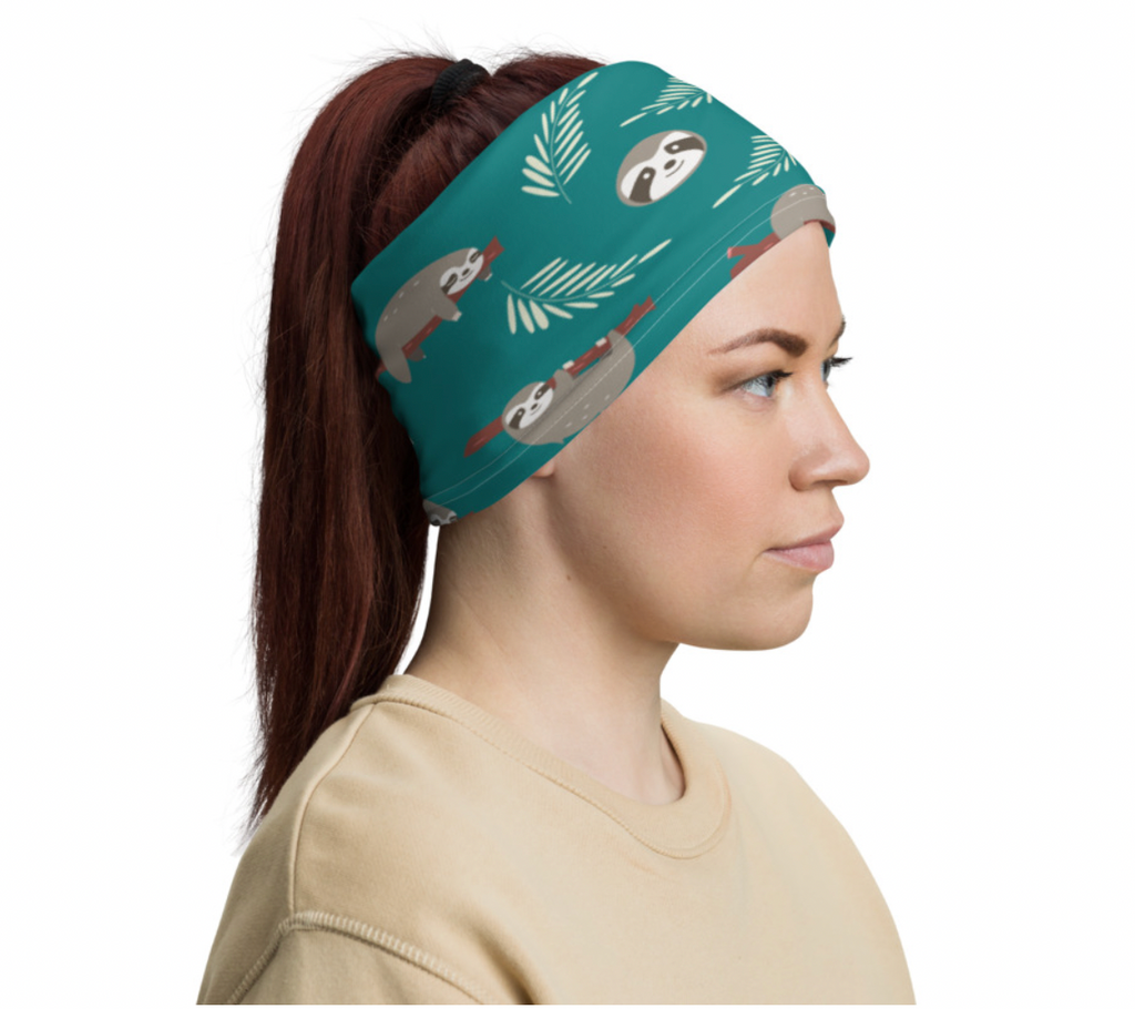 Lazy Sloth morf - face covering and headband - Pup Chic Boutique