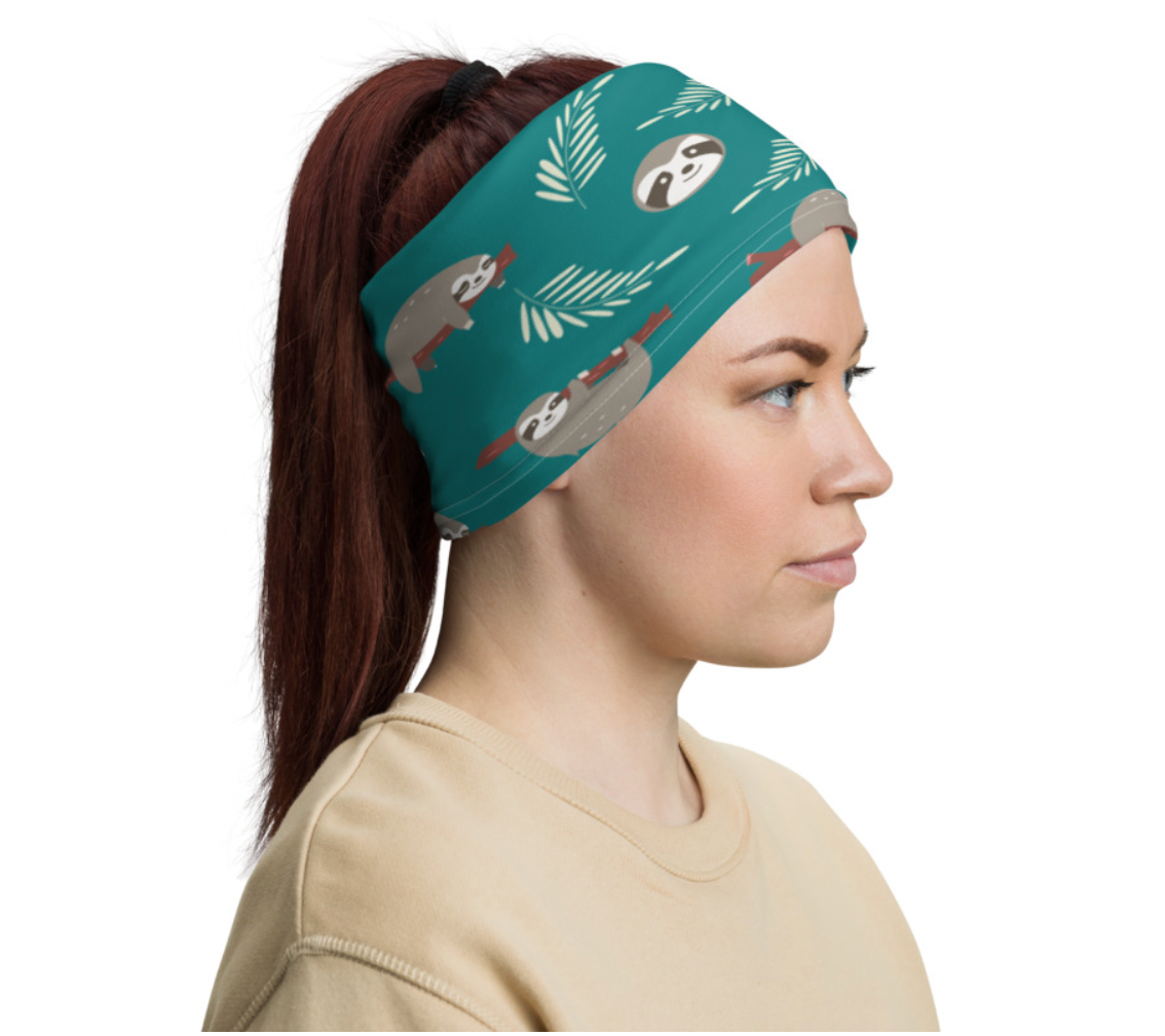 Lazy Sloth morf - face covering and headband - Pup Chic Boutique