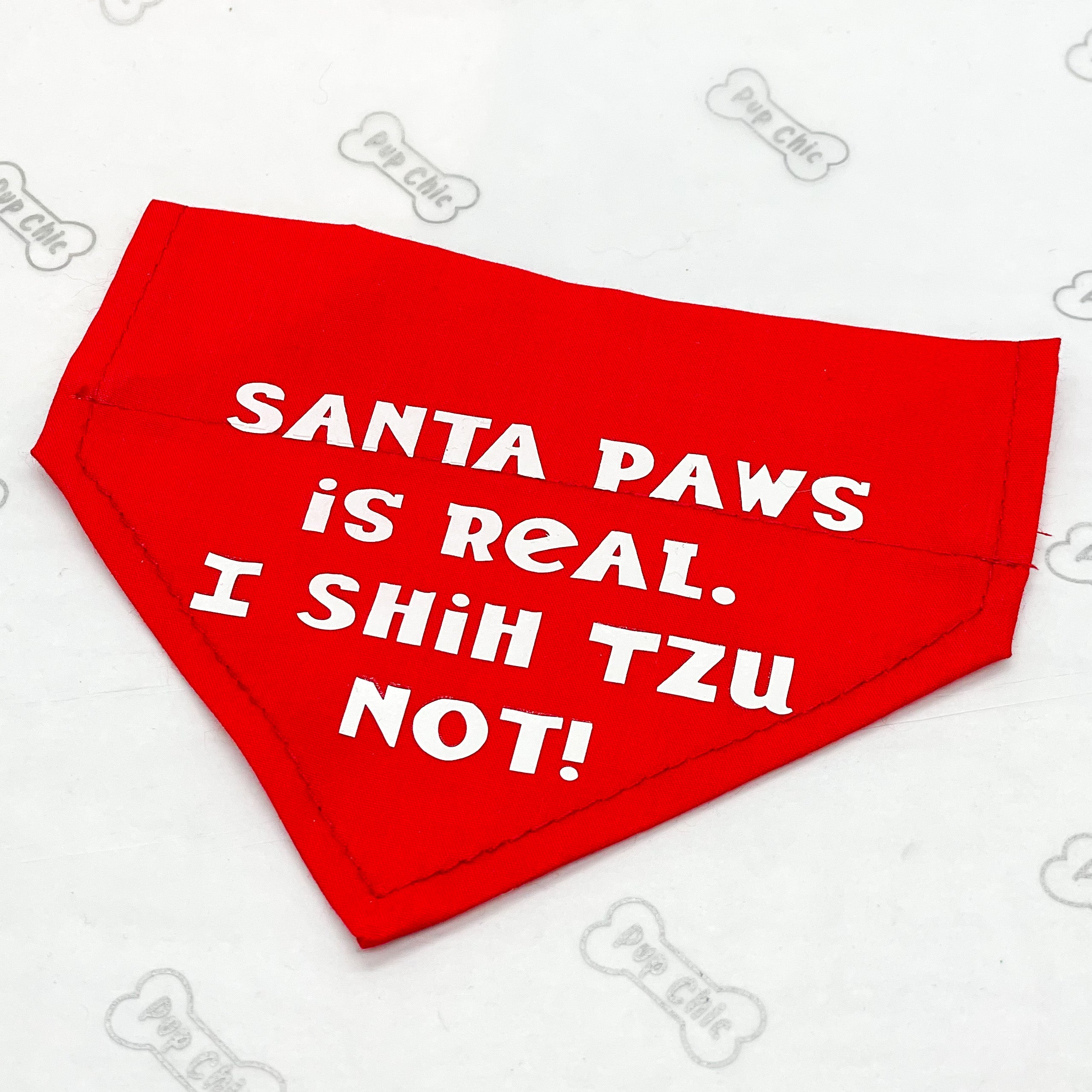shih tzu not - christmas bandana