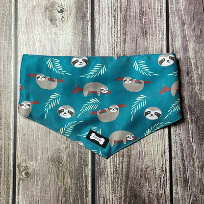 Lazy Sloth reversible bandana - Pup Chic Boutique