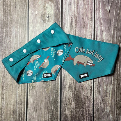 Lazy Sloth reversible bandana - Pup Chic Boutique