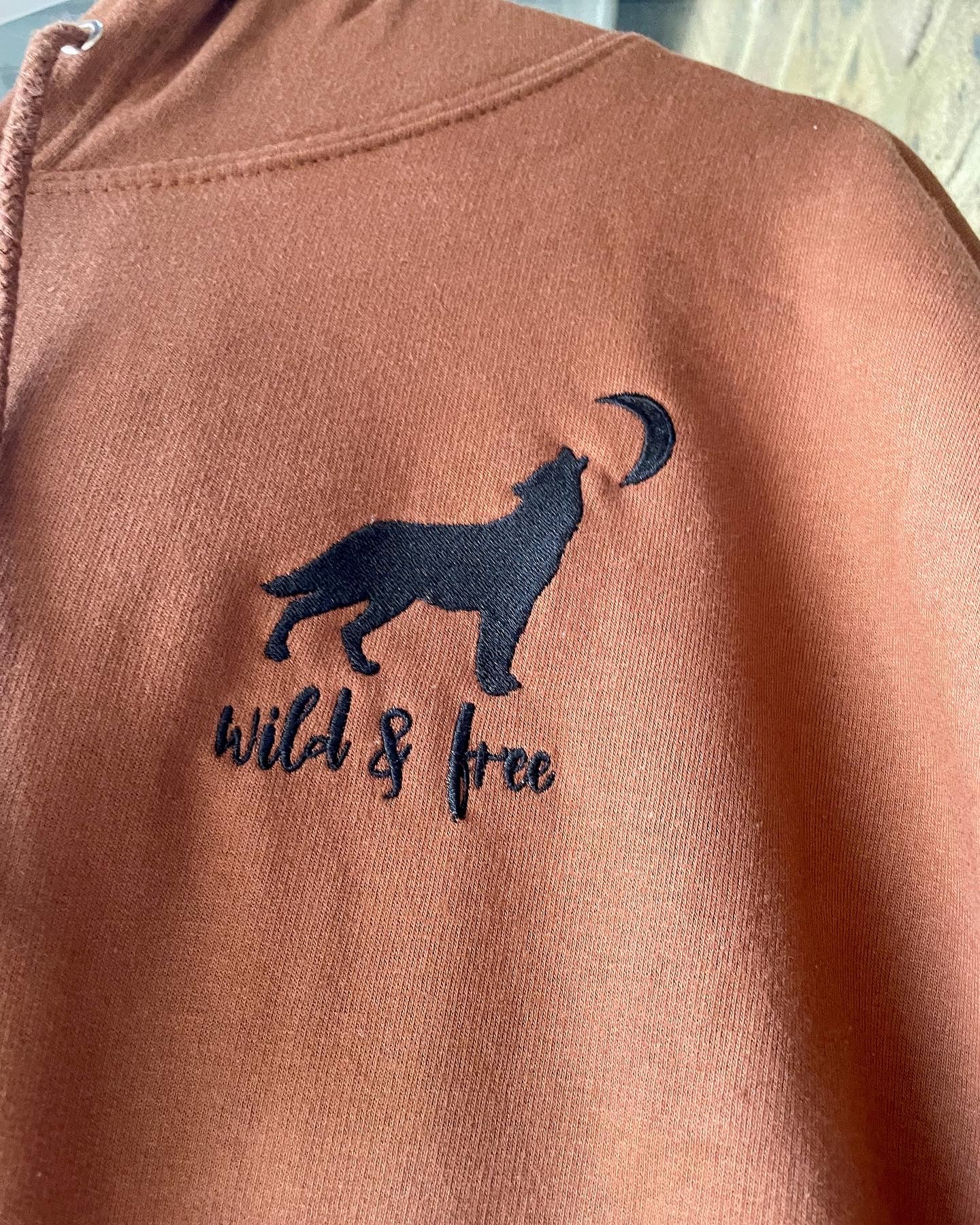 Wanderlust Wild & Free embroidered matching hoodie