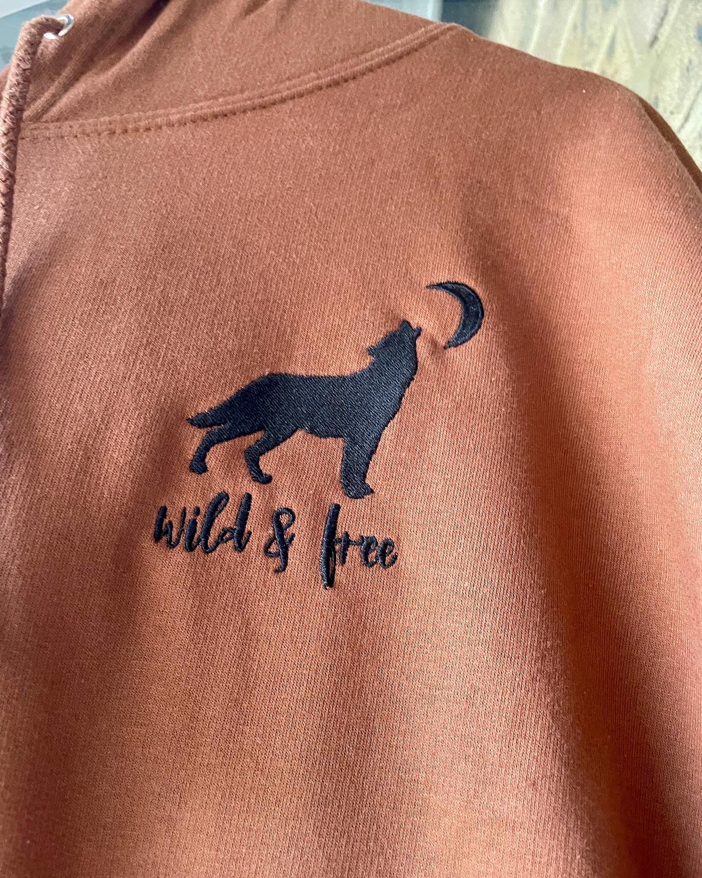 Wanderlust Wild & Free embroidered matching hoodie - Pup Chic Boutique