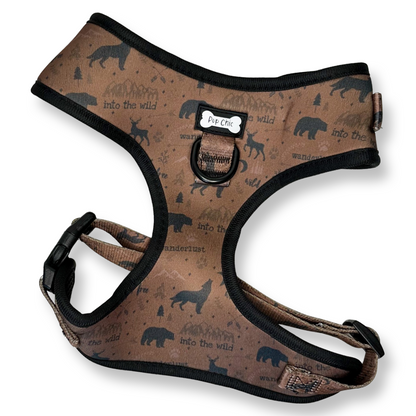 Wanderlust adjustable step-in harness - wolf autumn dog harness - Pup Chic Boutique