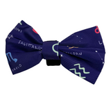 Zodiac Zoomies Bow Tie - navy zodiac sign dog bow