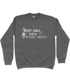 winter walks, baileys and poodle snuggles sweater