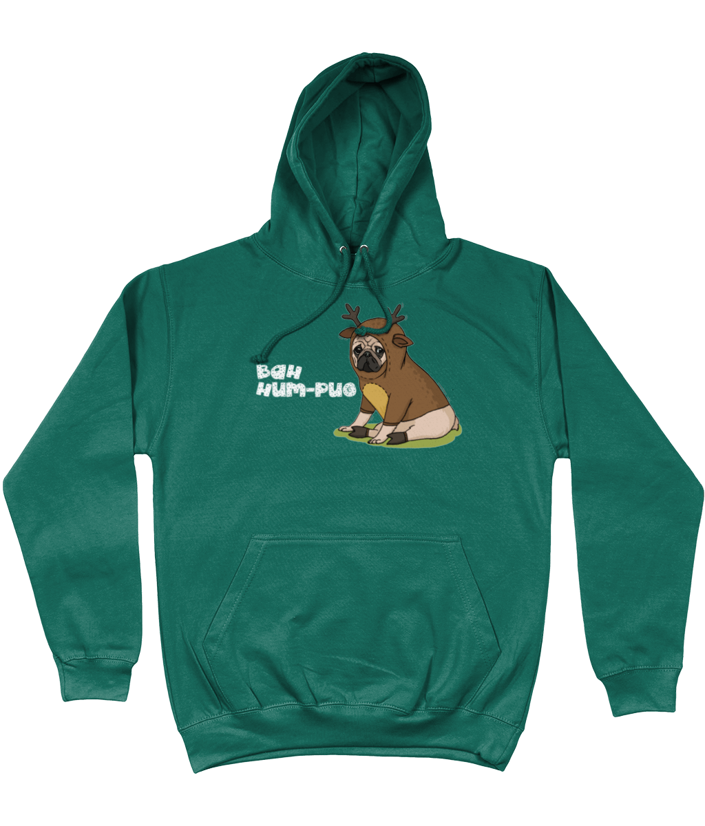 Bah hum - pug Christmas Hoodie - Pup Chic Boutique