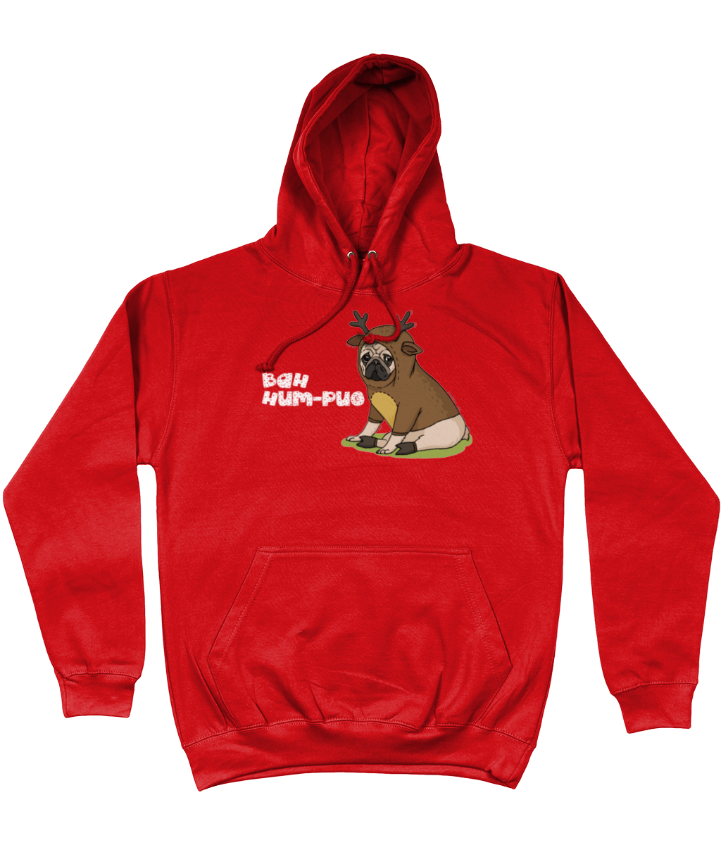 Bah hum - pug Christmas Hoodie - Pup Chic Boutique