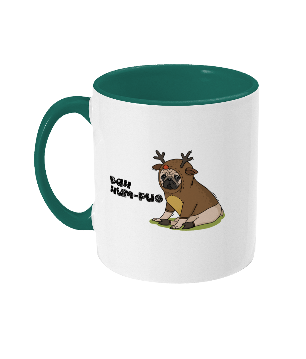 Bah hum - pug two toned Christmas mug - Pup Chic Boutique